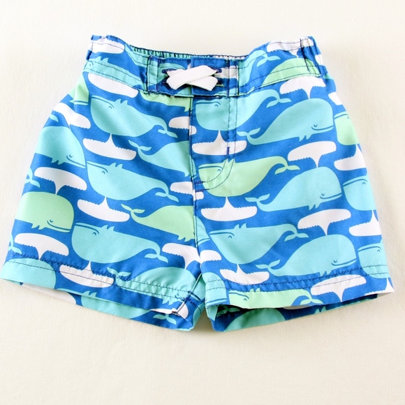 NEW Baby Boy/'s Swim Trunks NWT Size 6-9M Month Red White Blue Shorts Toddler